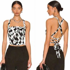 New REVOLVE superdown Robyn Strappy Back Halter Top Black Women’s Size Small